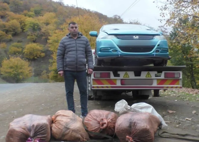 Narkotiklə dolu avtomobili evakuatorun üzərində Bakıya gətirmək istədilər VİDEO