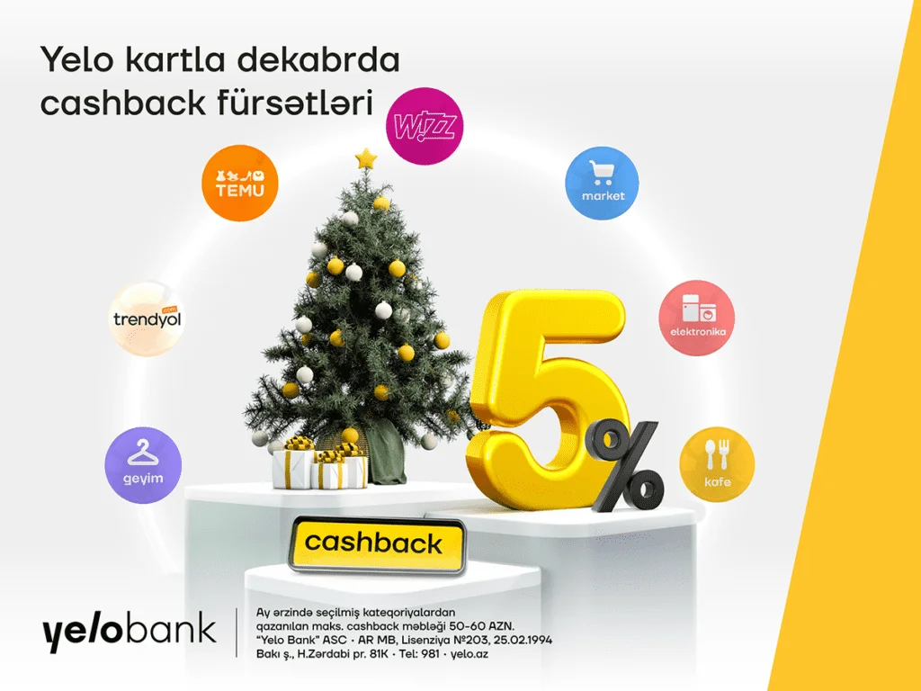 Yelo kartın dekabr üçün cashback fürsətləri!