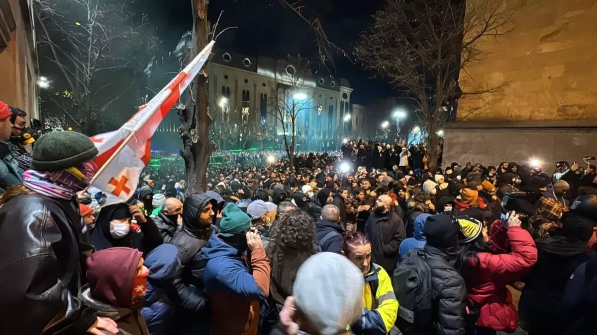 В Тбилиси у здания парламента проходит антиправительственный митинг