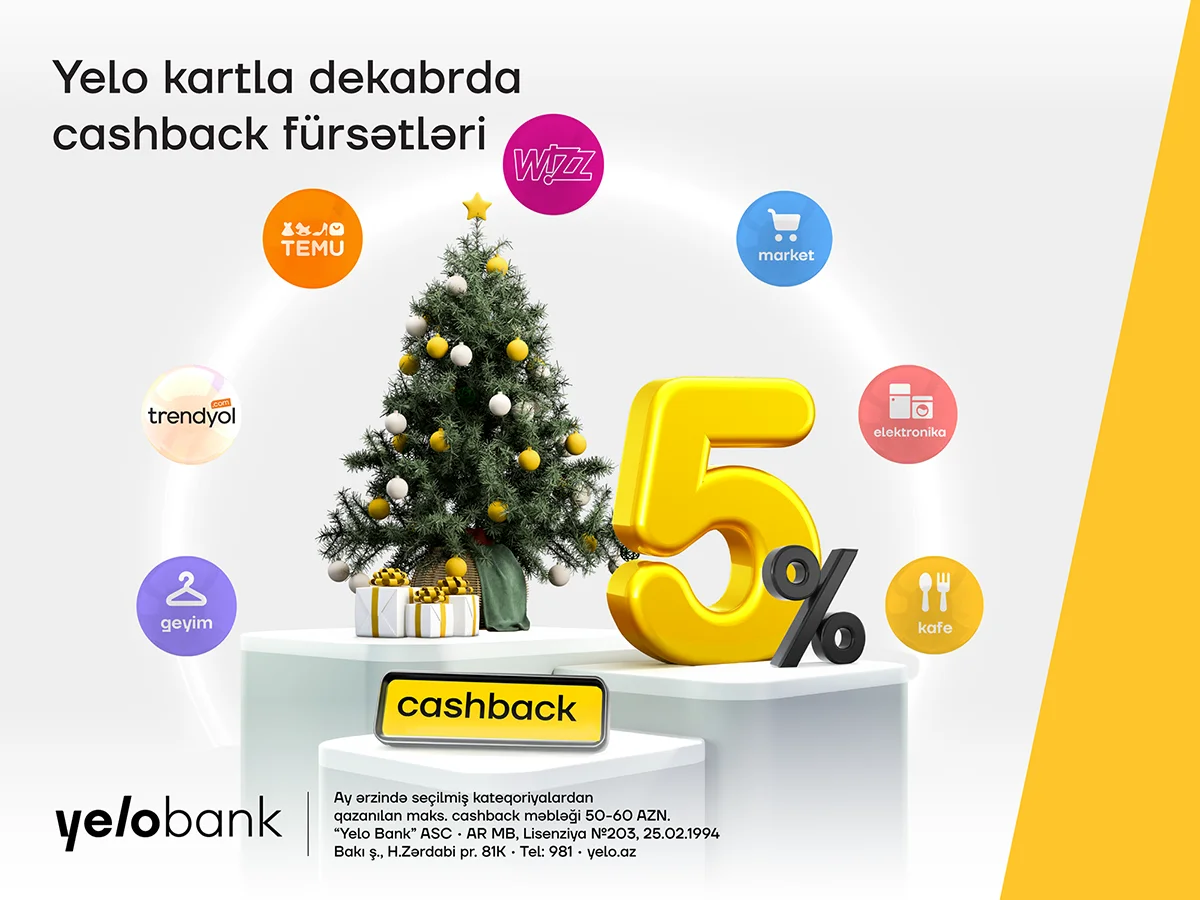 Yelo kartın dekabr üçün cashback fürsətləri!