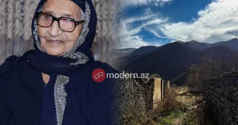 113 yaşlı Xeyrənsə nənə Kəlbəcərdən hamya salam söylədi