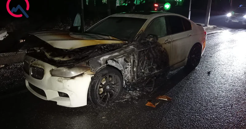 Göygöldə “BMW” alışıb yandı Fotolar+Video