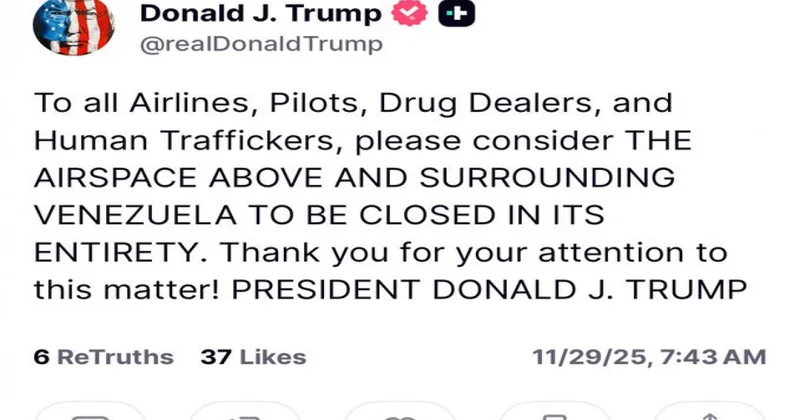 Tramp Venesuela ilə bağlı aviaşirkətlərə müraciət edib