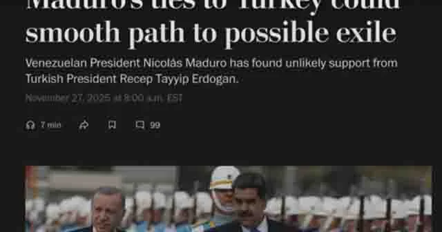 Amerika mediasının məlumatına görə, Maduronun Türkiyəyə sürgünə göndərilə biləcəyi ilə bağlı fərziyyələr geniş yayılıb