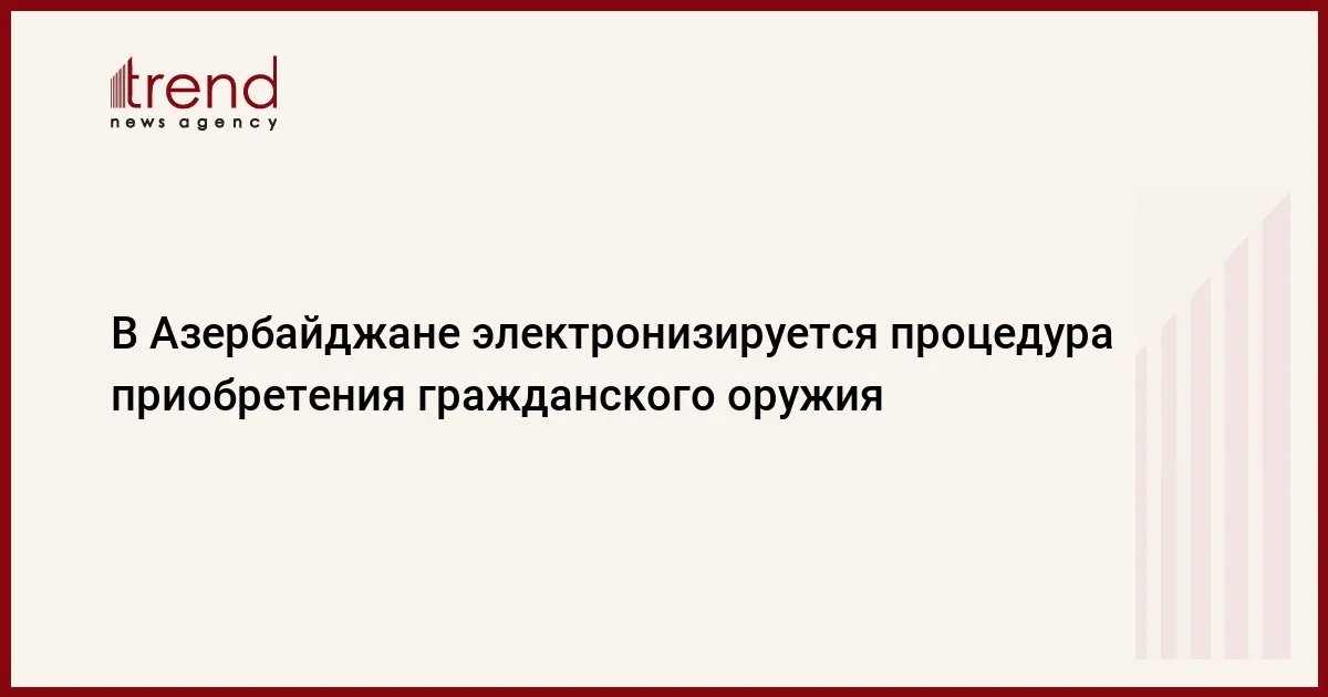 В Азербайджане электронизируется процедура приобретения гражданского оружия