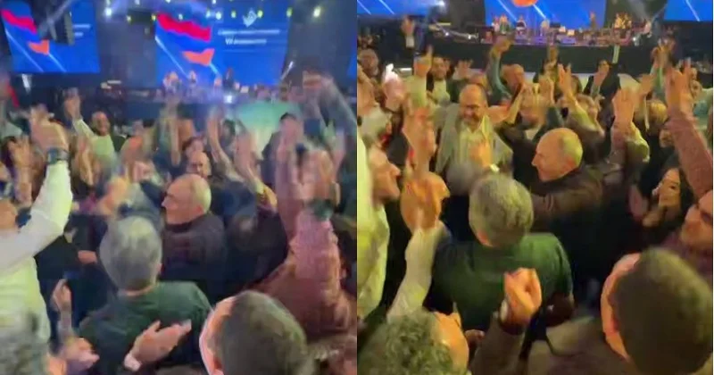 Paşinyan komanda yoldaşlarıyla rəqs etdi: “Hara getsəm də, səni...“ VİDEO