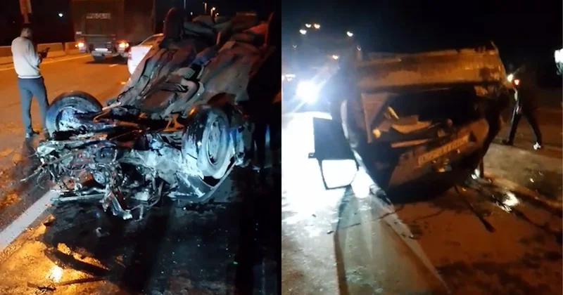 Bakı Sumqayıt yolunda qəza: Avtomobil aşdı