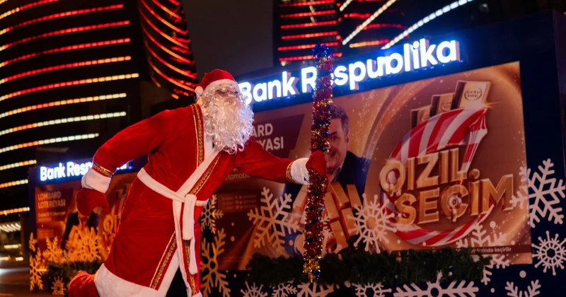 Дед Мороз тоже спешит выиграть подарки в Банке Республика (ФОТО)