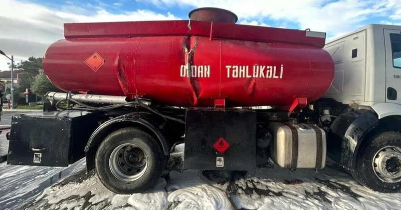 В Билясуваре опрокинулся бензовоз