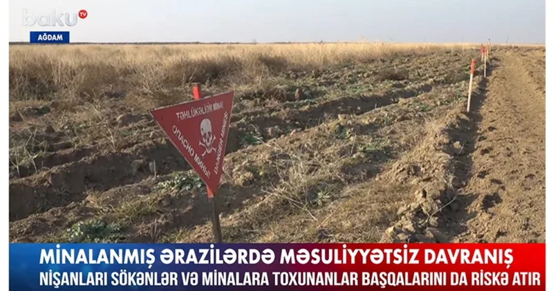 Minalanmış ərazidə ağlasığmaz hərəkət: Ağdamda insanların həyatını təhlükəyə atanlar VİDEO