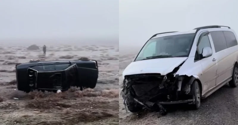 Yol buz bağladı, maşınlar toqquşdu Zəncirvari qəza+Video