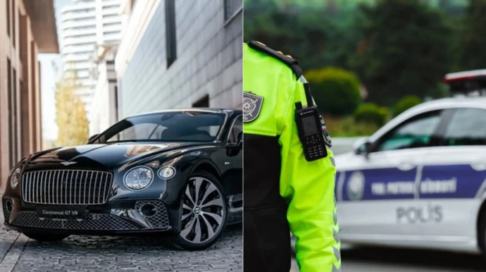 Yol polisinə tabesizlik göstərən “Bentley”nin sürücüsü həbs edildi 10 LU 222