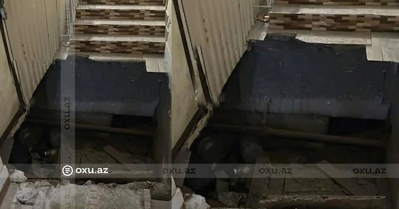 Bakıda binada blok çökdü: Sakinlər evdən çıxa bilmirlər VİDEO