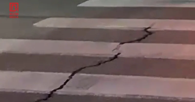 Bakının mərkəzində TƏHLÜKƏ Yoldakı çatlar gün keçdikcə böyüyür VİDEO