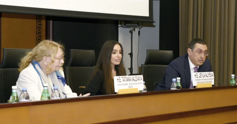 Leyla Əliyevanın iştirakı ilə Cenevrədə Xəzər dənizinin ekoloji problemləri müzakirə olunub FOTO