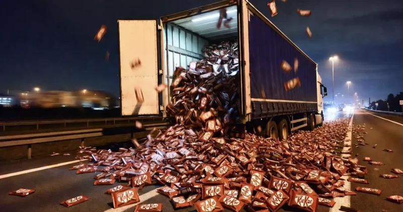 Неизвестные угнали грузовик с двенадцатью тоннами KitKat