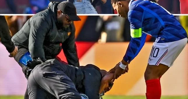 Mbappe azarkeşi polisin əlindən aldı Şəkillər