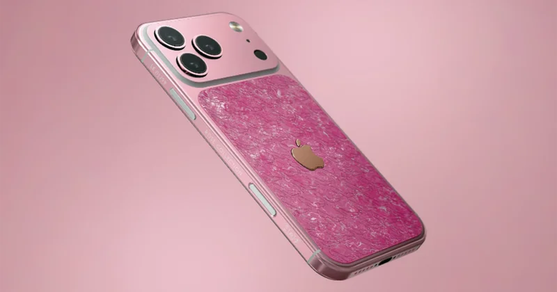Представлен гламурный розовый iPhone 17 Pro с золотом и бриллиантами