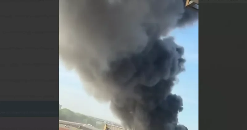 В Казахстане тушат пожар на картонном заводе: ВИДЕО