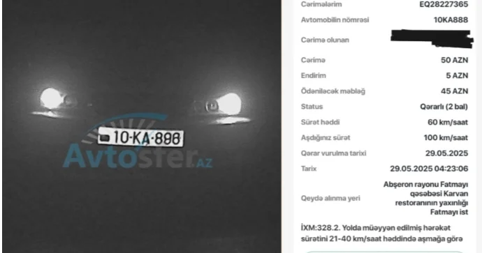 Nömrəni saxtalaşdırıb zerkalni edən sürücü şəhərdə at oynadır: Cərimələr başqasına yazılır FOTO