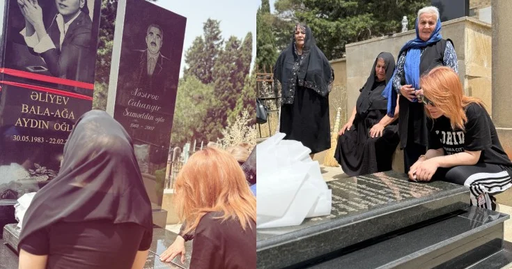 Xatun qardaşının məzarı başında Fotolar