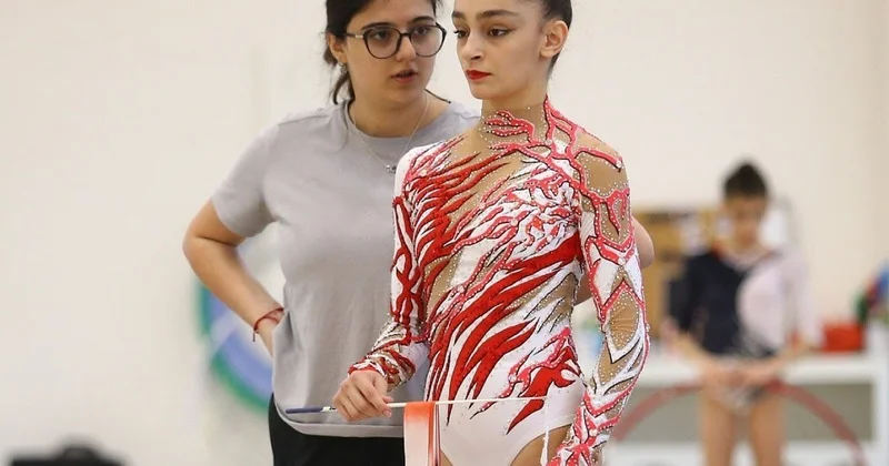 Bədii gimnastika üzrə Azərbaycan komandası sınaq məşqi keçirib FOTO