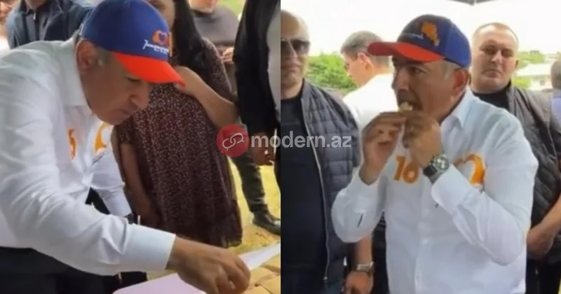 Paşinyan pirojkidən donuza keçdi VİDEO