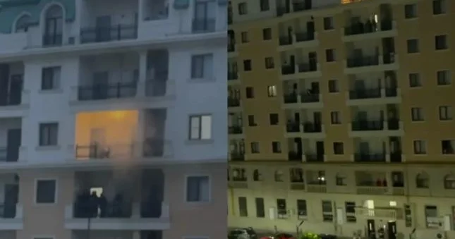 Sumqayıtda çoxmərtəbəli yaşayış binasında yanğın olub