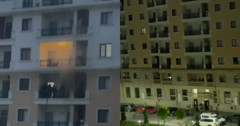 Sumqayıt Bulvarının yaxınlığındakı binada yanğın