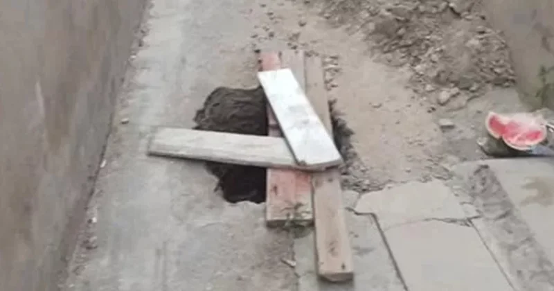 Suraxanıda daha bir yolun çökmə təhlükəsi var FOTO