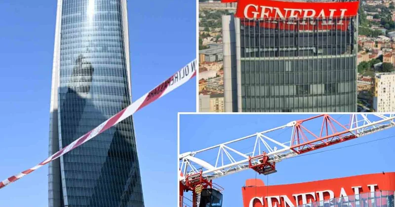 Milanın məşhur göydələninin damındakı reklam lövhəsi çöküb