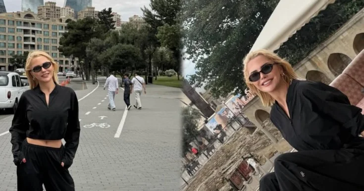 Ece Erkenin Bakı gəzintisi Fotolar