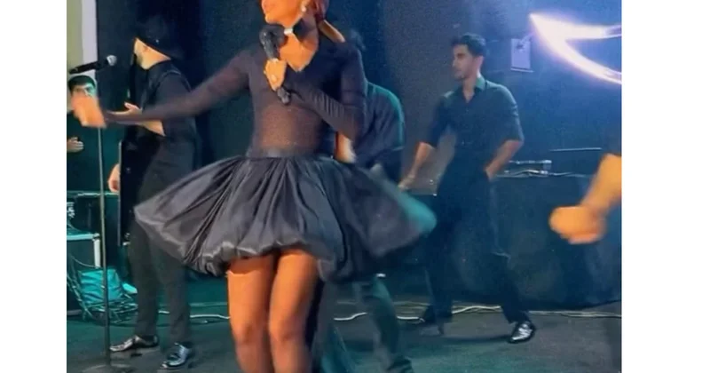 Aygün Kazımova baş geyimi ilə diqqət çəkdi (Video)
