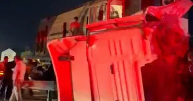 Sumqayıtda qatar benzin daşıyan TIR la toqquşdu VİDEO