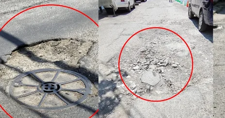 Bakının mərkəzindəki yol yararsız hala düşdü