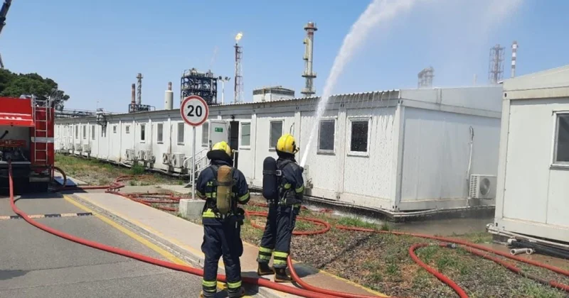 Dövlət Xidməti Neft Emalı Zavodunda yanğın taktiki təlim keçirib VİDEO