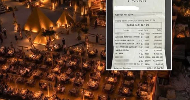 Bu kurort mərkəzində müştəri restorana 870 000 hesab ödədi