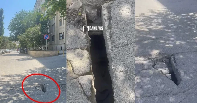 Bakıda küçənin ortasında ÖLÜM QUYUSU
