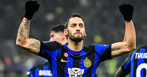 Hakan Çalhanoğlu İnter də xoşbəxt imiş...