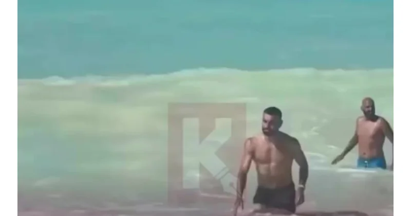 Məhəmməd Salah dənizdə də mühafizəçilərlə üzür (Video)