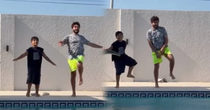 Elçinin oğlu ilə səhər idmanı Video