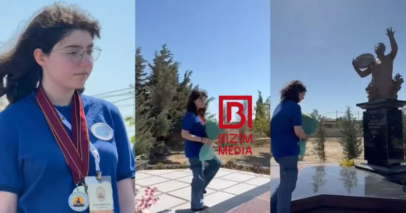 Malayziyada medal qazanan Aygün Bəylərin qızı anasının məzarını ZİYARƏT ETDİ VİDEO