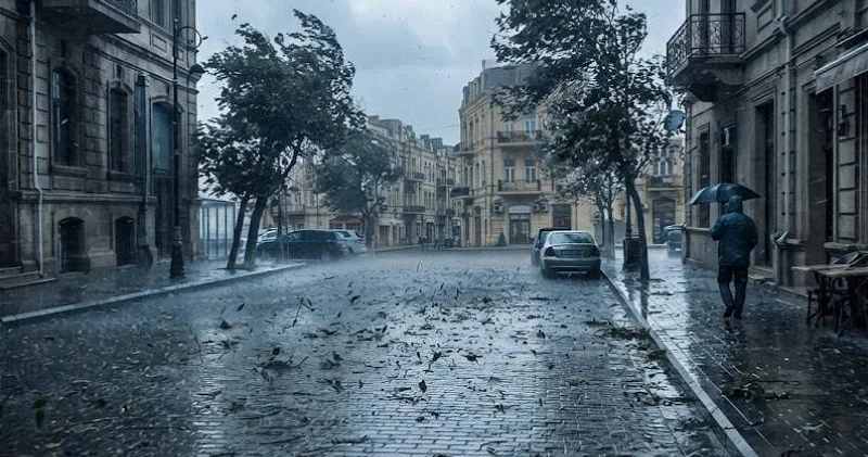 В Баку и на Абшероне объявлено оранжевое предупреждение из за сильного ветра
