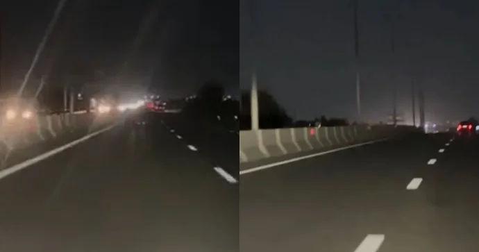 Bakı Quba yolunda təhlükəli vəziyyət: İşıq dirəkləri var, işıq yoxdur VİDEO