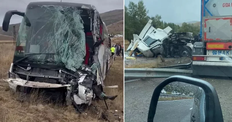 Yük maşını ilə sərnişin avtobusu toqquşdu 3 ölü, 18 yaralı FOTO