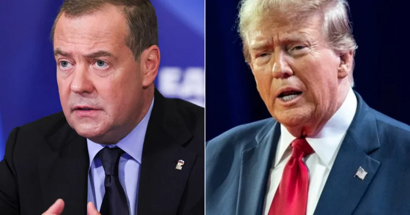 Тупой человек, работающий на Путина , конфликт между Трампом и Медведевым набирает обороты