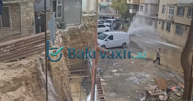 Yasamalda su borusu partladı: Sakinlər MTK nı günahlandırır VİDEO