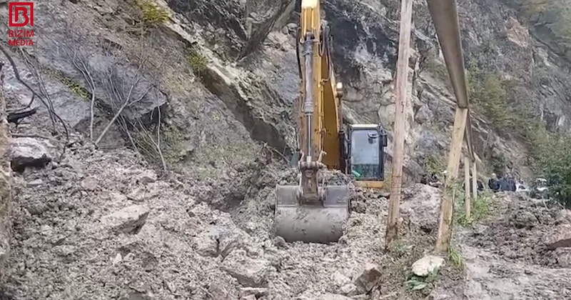 Sürüşmə baş verən Quba Xınalıq yolunda son vəziyyət VİDEO