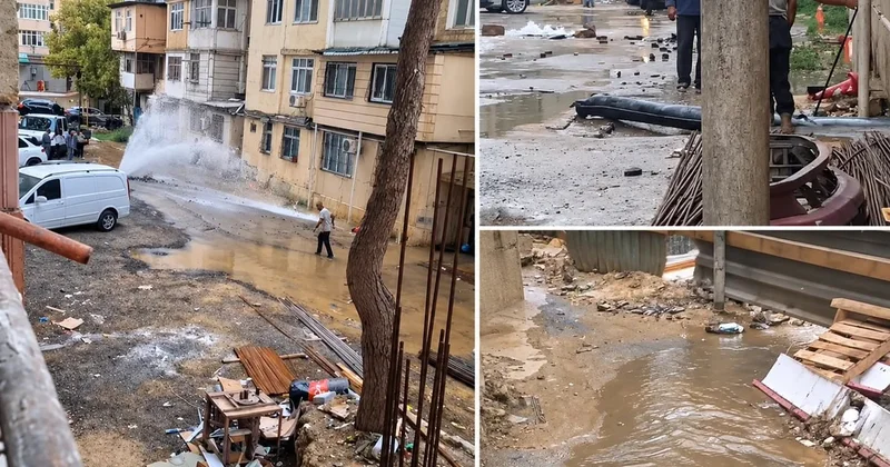 Sakinlər suyun səsinə oyandılar: Bakıda içməli su küçələrə axır VİDEO