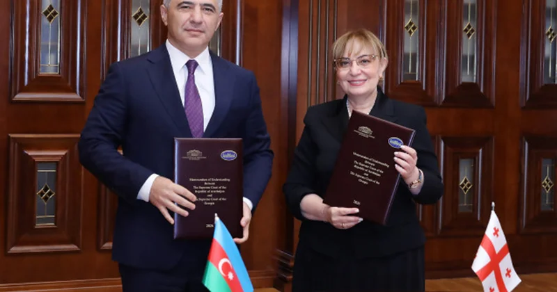 Azərbaycan və Gürcüstan Ali məhkəmələri arasında Memorandum imzalandı Fotolar